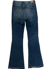 American Eagle Super Stretch Highest Rise Ripped Flare Jeans Size 10 Long Photo 0