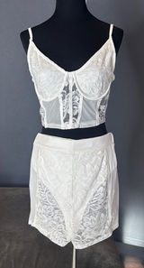 White Lace Women's 2 Piece Sexy Bodycon Set **Size L fits like a MEDIUM NWOT Photo 0