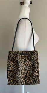 New York & Company Leopard Print Tote with Black Straps Photo 0