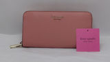 Kate Spade Womens Saffiano Leather Wallet Pink Zip Travel Minimalist Classic Photo 0