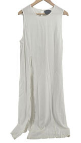 Sunday in Brooklyn Maxi Dress Womens Large Sleeveless High Slit White EUC Photo 0