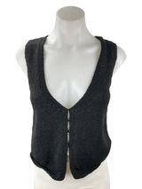 Oak + Fort Women's Black Knit Sleeveless V Neck Sweater Vest Tank Top Size S Photo 0