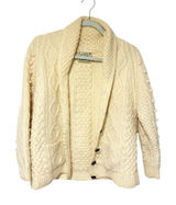 Aran Woollen Mills Merino Wool Cream Cable‎ Knit Chunky Sweater Size XL Photo 0