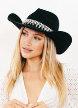 NEW Glitter Silver Black Cowboy Hats Women Western Rhinestone Cowgirl Hat Photo 0