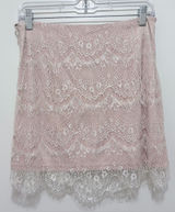 Free People Zoey Lace Mini Skirt Pink/Rose Sz.4 NWT Photo 0