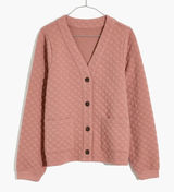 Madewell |‎ (Re) Sourced Quilted Crop Cardigan Sweatshirt In Pink Size XS Photo 0