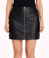 Express Vegan Leather Black Mini Skirt with Zipper medium 8 Photo 0