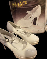 SPIRIT white platform Maryjane chunky heels women’s 9 Halloween costume shoes Photo 0
