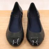 Jack‎ Rogers Cap Toe Ballet Flat Womens Size 9.5 Black Leather Career Minimalist Photo 0