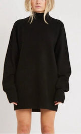 Designers Remix Charlotte Eskildsen Ribbed Sweater Tunic Dress – Black, XS, NWOT Photo 0