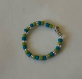 Blue and green beaded ring Photo 0