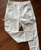 American Eagle Outfitters White Distressed Boyfriend Jeans Photo 0