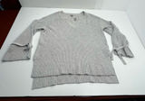 Aerie Terry Cloth Sweater Womens XL Grey Gray Wrist Tie Notch Neck NEW *FLAWED Photo 0
