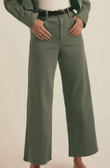 Favorite Daughter The Mischa Super High Rise Wide Leg Ankle Jean Women 26 Green Photo 0