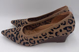 Vivaia Leopard Print Knit Pointed Toe Wedge Pumps Brown Black Size 40.5/9-9.5 Photo 0