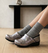 Dansko Tan Iridescent Nursing Clog shoes comfort slip on leather metallic 37/6.5 Photo 0
