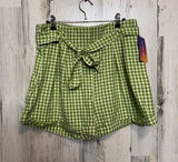 Green Gingham High Waist Tie Front Shorts Size XL Photo 0