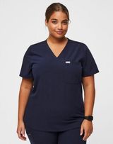 Figs Women's Catarina One Pocket Scrub Top Navy Blue V-Neck Medical Shirt Sz XXL Photo 0