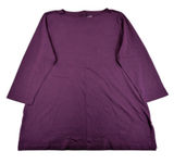 Duluth Trading Co Womens XXL Purple 100% Cotton 3/4 Sleeve Boat Neck Tunic Top‎ Photo 0