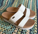 Reef White Platform Two Strap Slide Sandals Photo 0