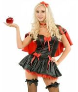 Charades Darkside Snow White Gothic Black Red Mini Dress Costume NEW Teen 12-14 Photo 0