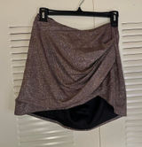 House of CB London "Shaker" Sparkle Draped Mini Skirt. Metallic, glittery, bronze finish with a ruched draping #houseofcb #miniskirt #highend #fashion Photo 0