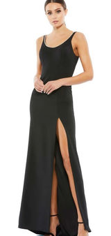 Leena For Mac Duggal Black Spaghetti Strap Dress Size 6 NWT Photo 0