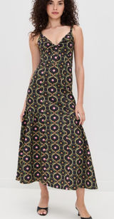 HILL HOUSE HOME Lillie Midi Dress in Cisco Trellis Print size XS Photo 0