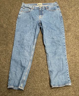 Abercrombie & Fitch Curve Love 90s Straight Mid Rise Jeans Blue 32 14S Photo 0