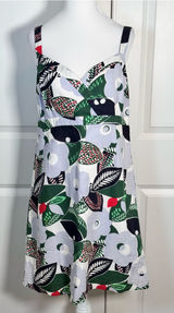 Boden Harbor Forties Floral Sundress Womens 10R Linen Cotton Retro Resort A-Line Photo 0