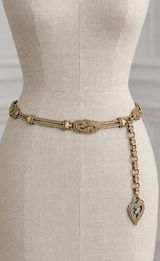 Brighton Vintage 90s Bali Hai Gold Tone Chain Belt Paisley Scroll Large Rare Photo 0