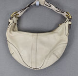 Coach Hobo Bag Cream Leather Braided Strap Brass Hardware 10042 Dylan Photo 0