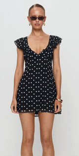 Princess Polly I Guess So Dress Blacl Polka Dot Photo 0