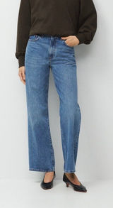 Denim Forum The Farrah Hi-Rise‎ Wide Leg Jeans Blue Size 29 Denim Pants Photo 0