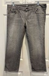 7 For All Mankind Womens Kate Crop Gray Straight Leg Jeans‎ Size 32 Made USA Photo 0