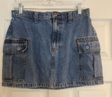 Abercrombie & Fitch High Rise Mini Skirt Size 28 / 6 Denim Side Pockets 90s EUC Photo 0