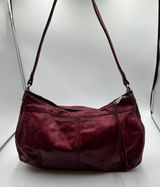 Hobo International Red Leather Shoulder Bag Zip Top Hobo Purse Handbag Berry Photo 0