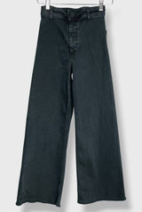 Zara Jeans Marine Straight Jeans Size‎ 0 Women Wide Leg Raw Hem Faded High Rise Photo 0