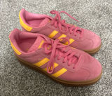 Pink and Yellow Adidas Gazelles Photo 0