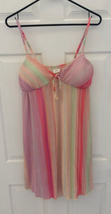No Boundaries Rainbow Striped Midi Dress - Pink, Coral, Mint, Lavender Photo 0