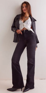 Free People We The Free Jayde Flare Jeans Onyx Black Size 27 Photo 0