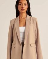 NWOT Abercrombie & Fitch Crepe Relaxed Single Breasted Blazer Jacket Photo 0