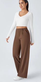 Halara Flex™ DayStretch High Waisted Pocket Straight Leg Work Pants Size Large Photo 0