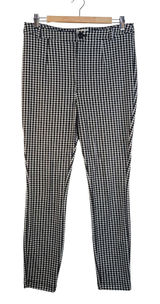 Maeve Anthropologie Gingham Check High‎ Rise Tapered Pants Black White Womens 10 Photo 0