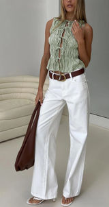 Princess Polly Serenitia Mid Rise Straight Leg Relaxed Jeans White Wash Photo 0