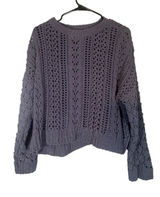 Altar’d State Blue Loose Knit Pullover Sweater Long Sleeve Casual Women Size Sm Photo 0