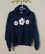 Better Together Navy Hoodie with Pink Hibiscus Graphic Photo 0