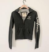 Hollister Grey Zip Up Hoodie Small California Logo Y2K Preppy Photo 0