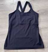 Ivy Park Womens Black Activewear Tank Top Built-in Bra Mesh Back Size Medium M Photo 0