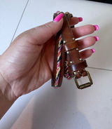 Y2K Vintage Braided Leather‎ Belt Womens Large Brown Boho Hippie Indie Festival Photo 0